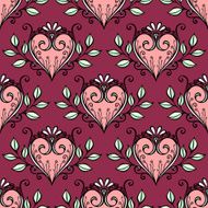 Seamless Pattern with Hearts Valentine&#039;s Day