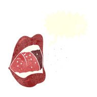 cartoon sneezing mouth with speech bubble N11
