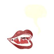 cartoon vampire mouth with speech bubble N30
