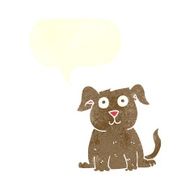 cartoon happy dog with speech bubble N98