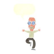 cartoon old man wearing big glasses with speech bubble N11