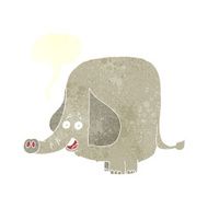 cartoon happy elephant with speech bubble N16