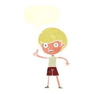 cartoon boy giving thumbs up symbol with speech bubble N11