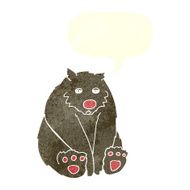 cartoon sad bear with speech bubble N3