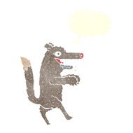 cartoon big bad wolf with speech bubble N7