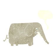 cartoon big elephant with speech bubble N3