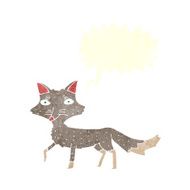 cartoon little wolf with speech bubble N46