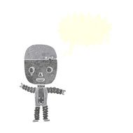 cartoon robot with speech bubble N240