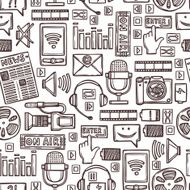 Media sketch seamless pattern