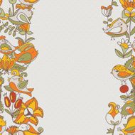 flowers and birds seamless texture pattern border N2