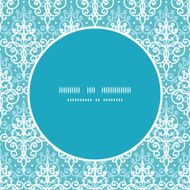Vector light blue swirls damask frame seamless pattern background