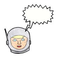 cartoon astronaut head with speech bubble N12