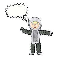 cartoon astronaut with speech bubble N147