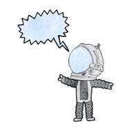 cartoon astronaut with speech bubble N148