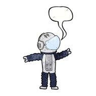 cartoon astronaut reaching with speech bubble N12