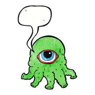 cartoon alien head with speech bubble N12