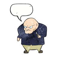 cartoon evil man with speech bubble N11