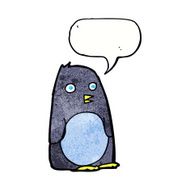 cartoon penguin with speech bubble N67