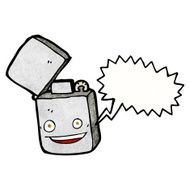 cartoon metal lighter with speech bubble N4