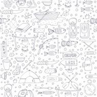 Seamless pattern with adventure equipment N14
