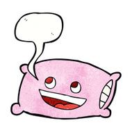 cartoon pillow with speech bubble N3