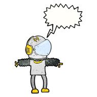 cartoon astronaut with speech bubble N150