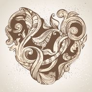 Vintage heart sketch N3