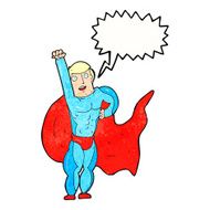 cartoon superhero with speech bubble N31