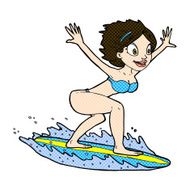 comic cartoon surfer girl N6