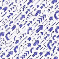 Seamless background of doodle arrows N3