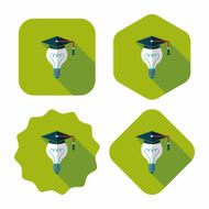 Light bulb flat icon with long shadow eps10 N55