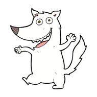 comic cartoon happy wolf N7