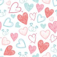 vector seamless wedding valentine hipster hand drawn cute doodle pattern