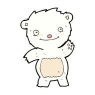 comic cartoon waving polar bear cub N9