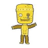 comic cartoon funny gold robot N2