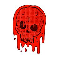 comic cartoon bloody skull