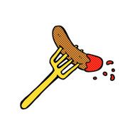comic cartoon hotdog and ketchup N3