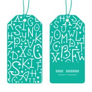 Vector white on green alphabet letters vertical stripe frame pattern