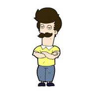 comic cartoon mustache muscle man N2