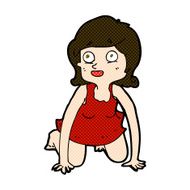 comic cartoon woman on all fours N6