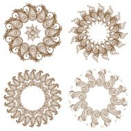 Set of four hand drawn ornaments N6