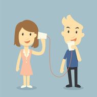 talking with cup telephone N2