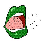 comic cartoon sneezing mouth N2