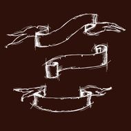 Hand drawn vector set - Vintage ribbon banners N4