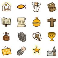 Religious doodle icon set