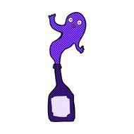 comic cartoon ghost in bottle N6