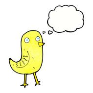 funny cartoon bird with thought bubble N142