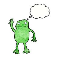 cartoon frog with thought bubble N13