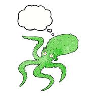 cartoon octopus with thought bubble N33
