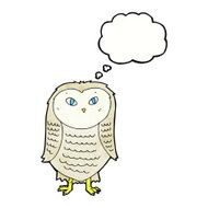 cartoon owl with thought bubble N90